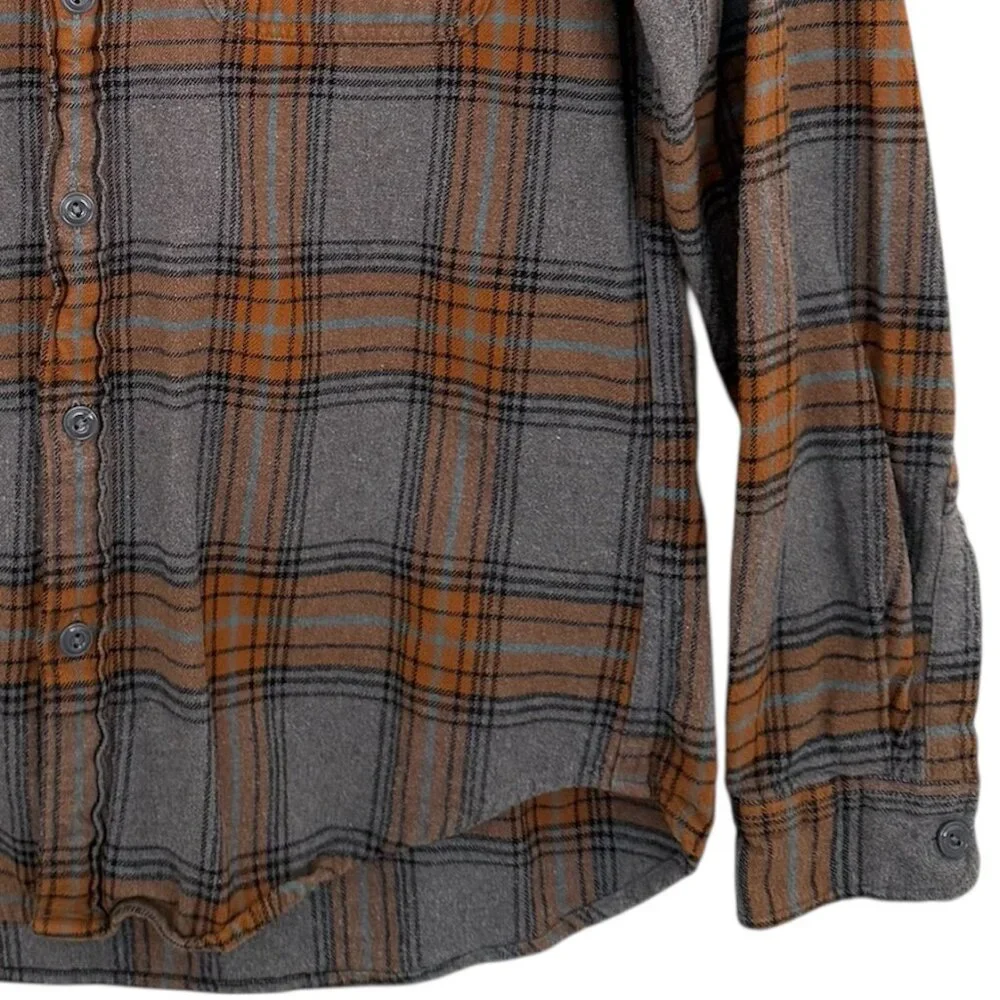 J Crew Mens‎ Long Sleeve Button Plaid Flannel Shirt Size M Slim Fit Outdoor Camp
